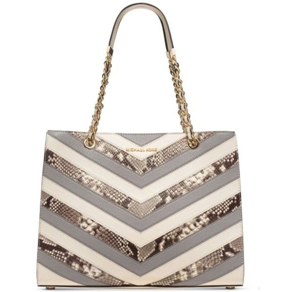 MICHAEL Michael Kors Women's Susannah Quilted Large Chevron Tote NWT